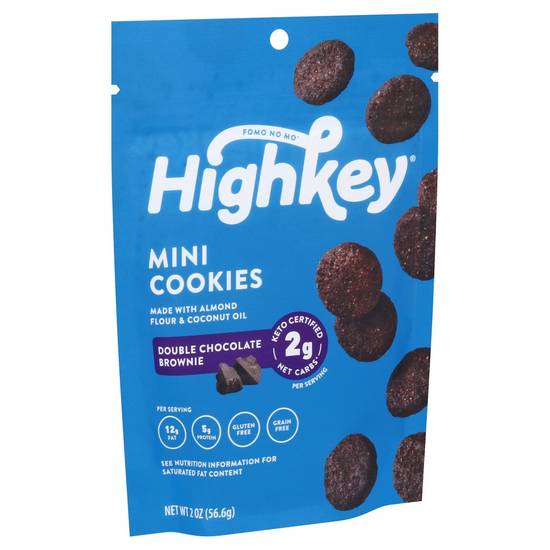Double Chocolate Brownie Mini Cookies Gluten Free High Key 2 oz