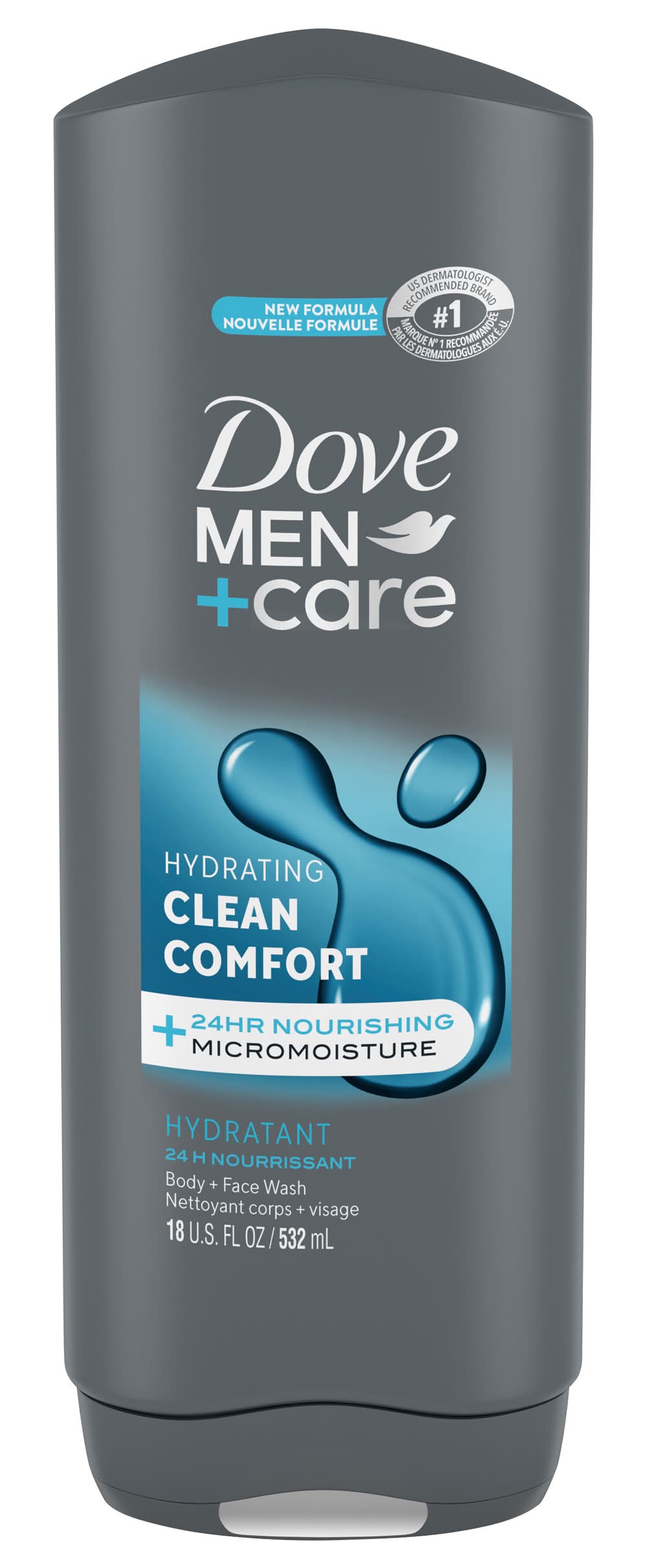 Dove Men + Care Clean Comfort Hydrating Body & Face Wash, Men (18 fl oz)