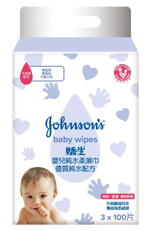 嬌生嬰兒純水柔濕巾(一般型)100PC <100PC張 x 1 x 3Pack包>