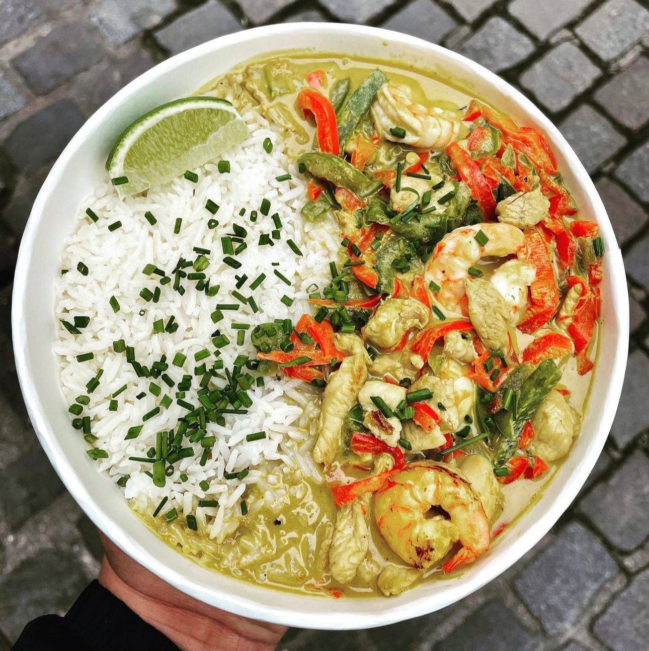 Riz sauté sauce curry vert 🧨