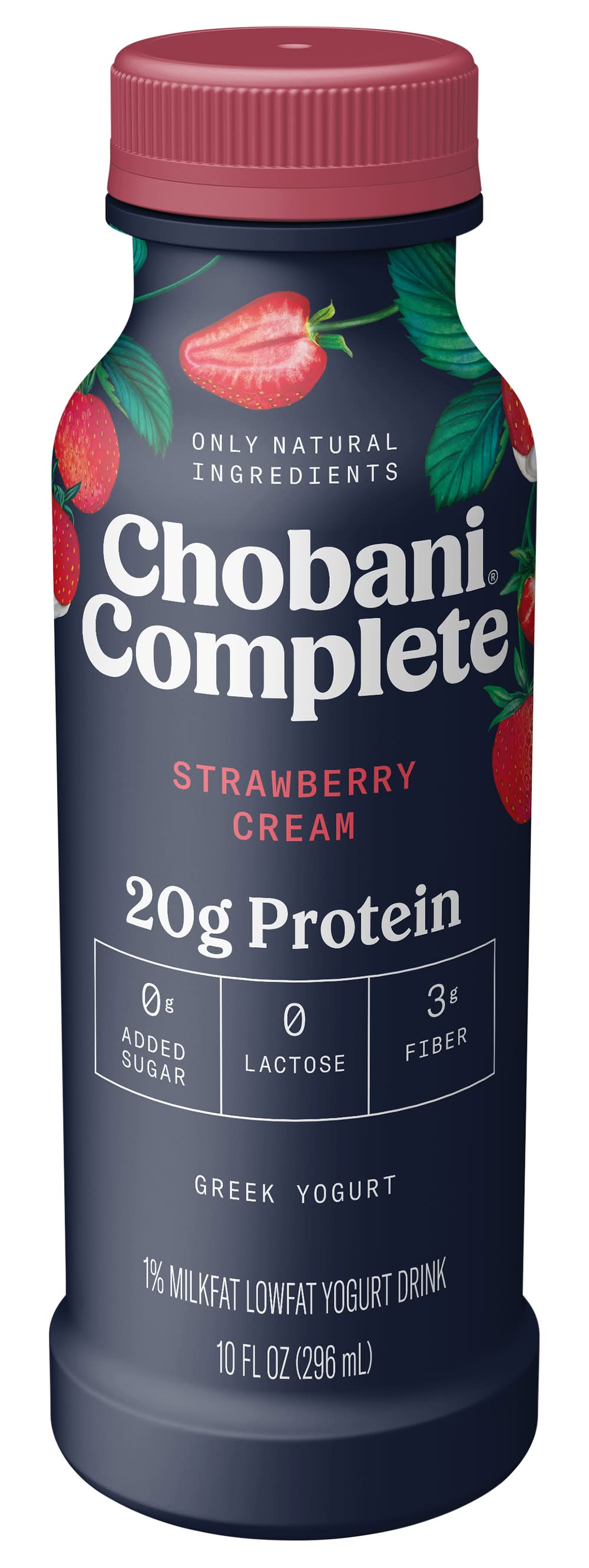 Chobani 20G Protein Lowfat Greek Yogurt Drink, Strawberries & Cream (10 fl oz)