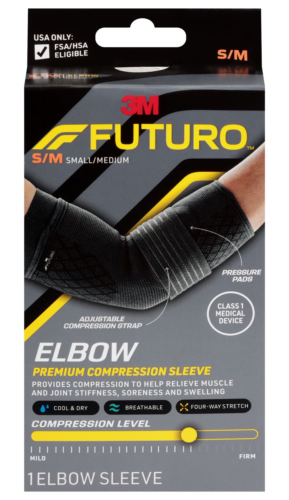 Futuro Premium Compression Elbow Sleeve, S-M
