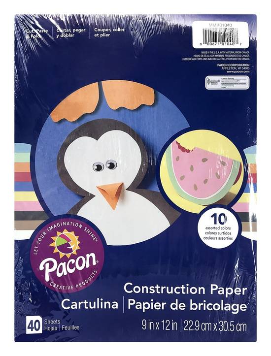 Pacon Construction Paper in Assorted Colors (40 ct)