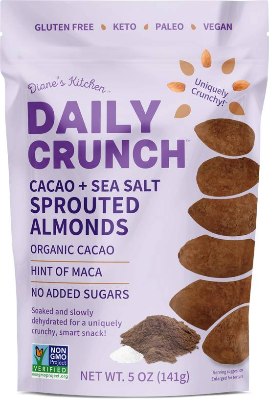 Daily Crunch Cacao + Sea Salt Sprouted Almonds, 5 OZ