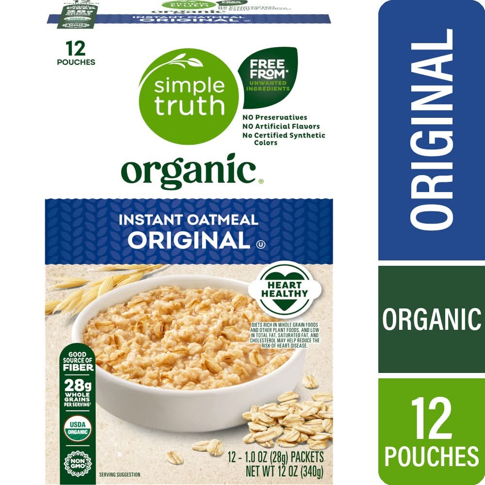 Simple Truth Organic Instant Oatmeal, Original (12 x 1 oz)