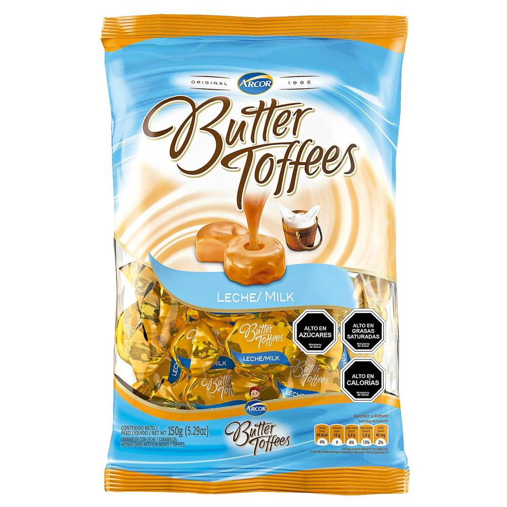 Arcor caramelos de leche butter toffe (bolsa 130 g)