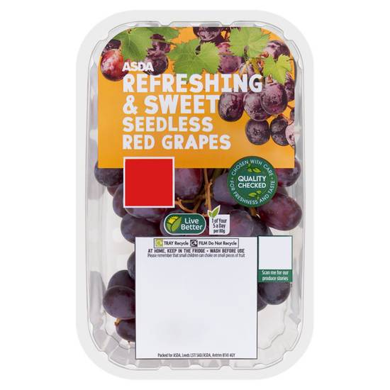 Asda Seedless Red Grapes 375g