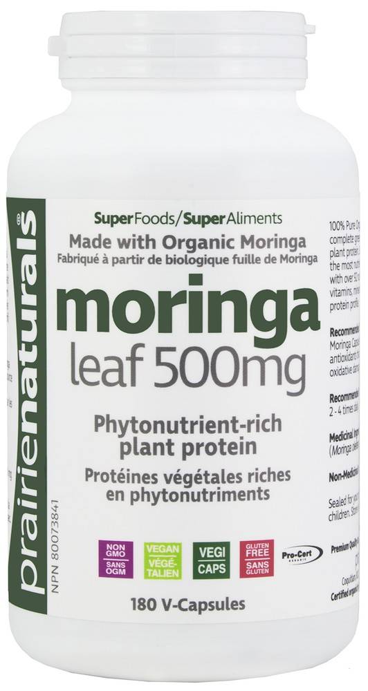 Prairie Naturals Moringa Leaf Capsules 500 mg (180 units)