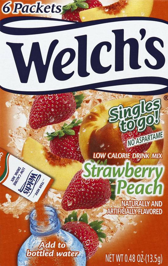 Welch's Strawberry Peach Low Calorie Drink Mix (6 packets)