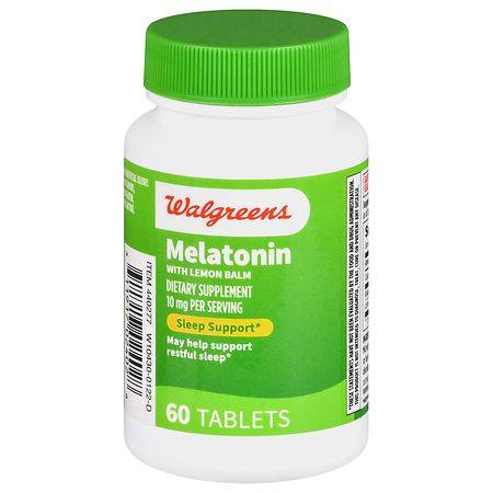 Walgreens Melatonin With Lemon Balm 10 mg Tablets