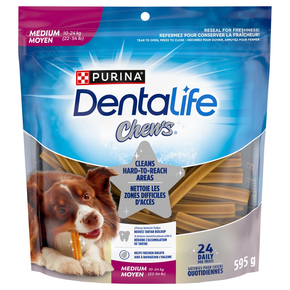 Purina DentaLife Chews Dog Treats, Medium (595 g, 24 ct)