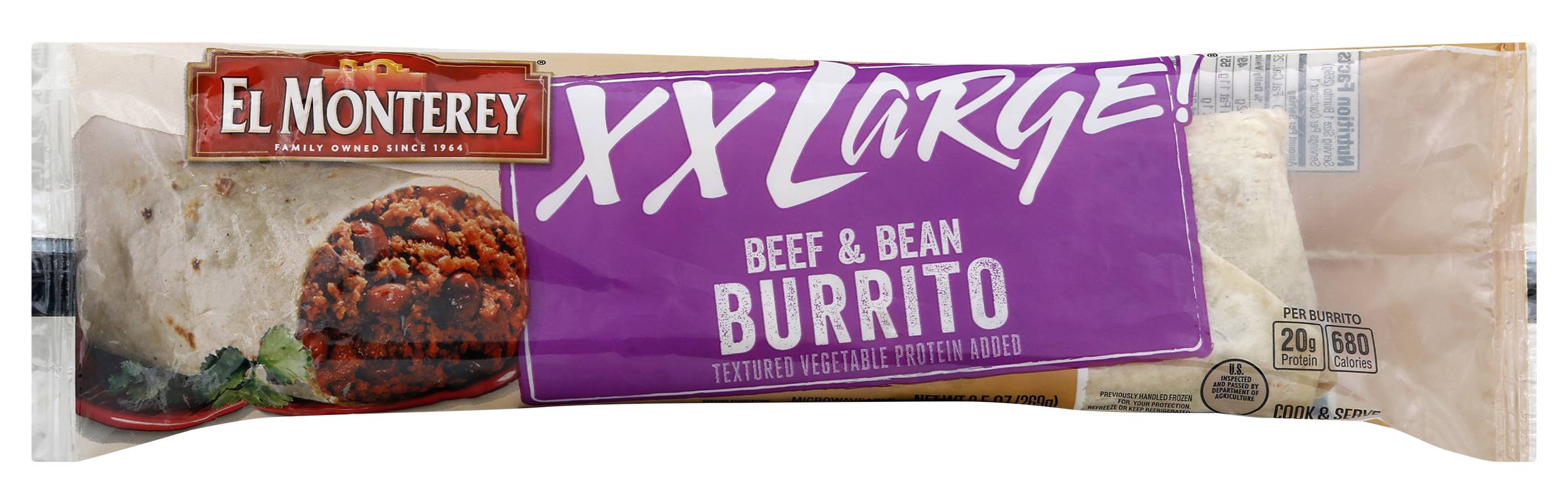 El Monterey Xx Large! Beef & Bean Burrito (2.1 oz)