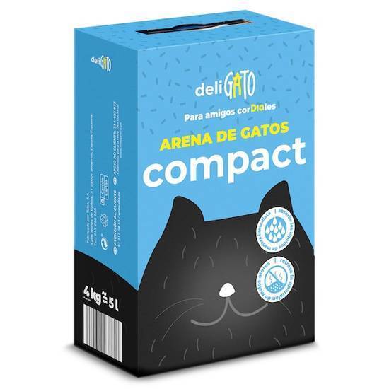 Arena para gatos compacta deligato caja 4 kg