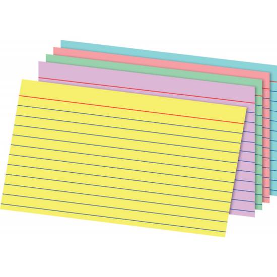 Office Depot® Brand Rainbow Index Cards, Ruled, 5" x 8", Assorted Colors, Pack Of 100