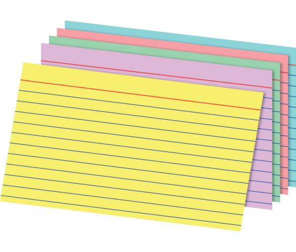 Office Depot® Brand Rainbow Index Cards, Ruled, 5" x 8", Assorted Colors, Pack Of 100