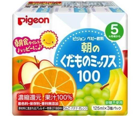 朝のくだものミックス１２５ｍＬｘ３個:4902508135948