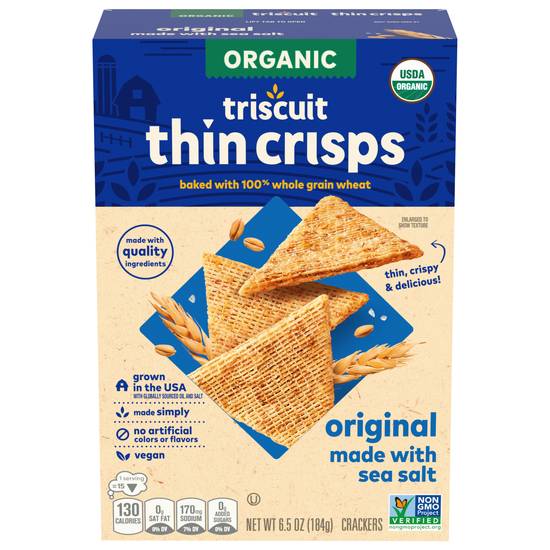 Triscuit Thin Crisps Organic Original Sea Salt Crackers