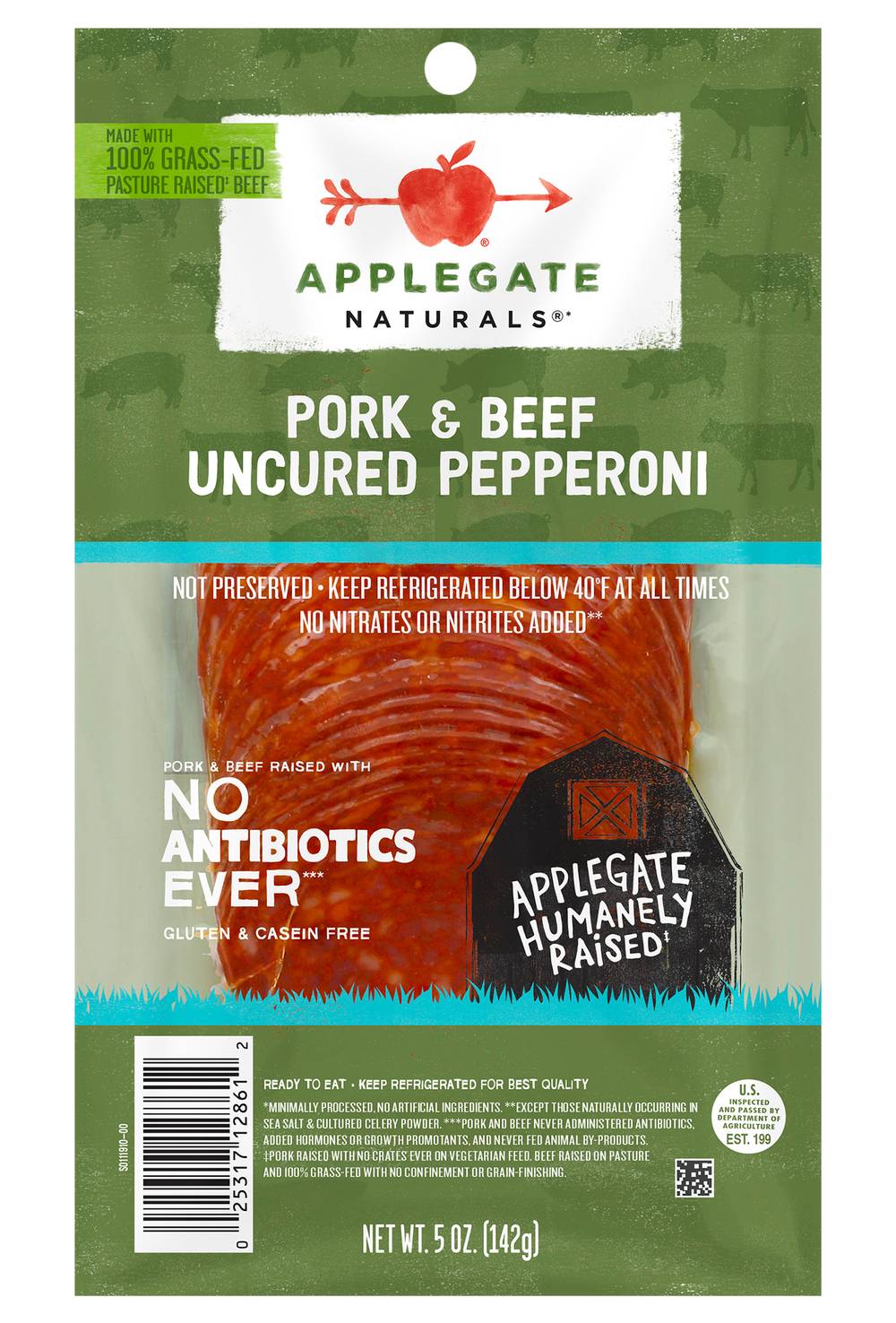 Applegate Naturals Pork & Beefuncured Sliced Pepperoni (5 oz)