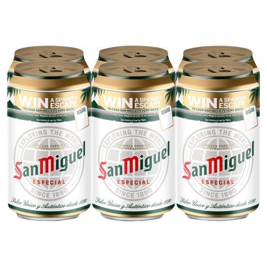 San Miguel Premium Lager Beer Cans (6ct, 330 ml)