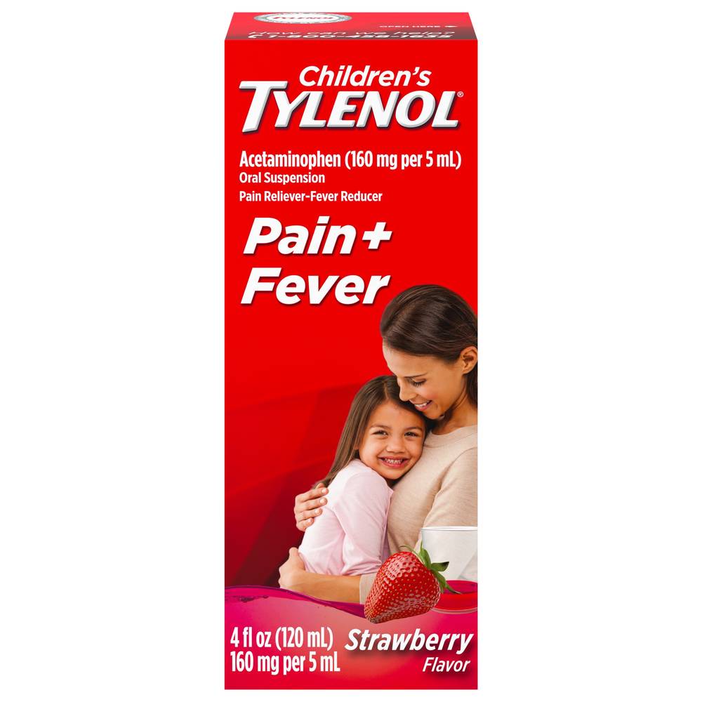 Tylenol Children's Pain + Fever Relief Strawberry Flavor (4 fl oz)