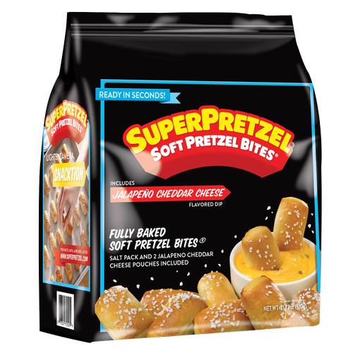 SuperPretzel Frozen Soft Pretzel Bites with Jalapeno Cheese Dip 18oz