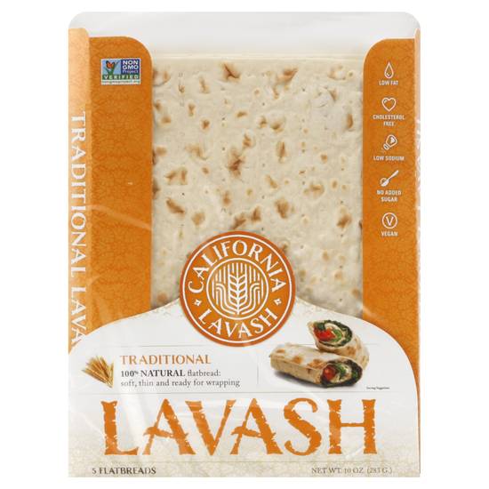 California Lavash 100% Natural Traditional Lavash Flatbread (5 ct)