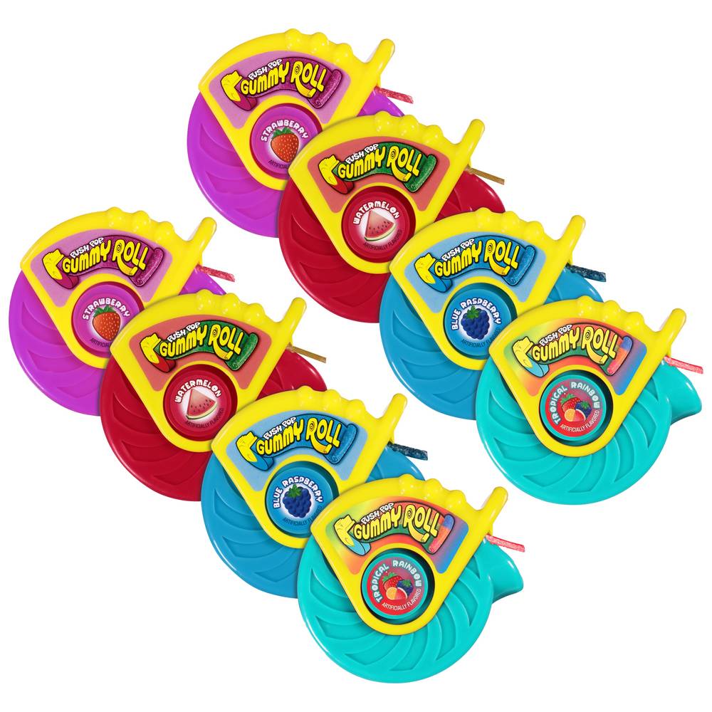 Push Pop Blue Raspberry Gummy Roll Candy Ages 4+ (1.4 oz)