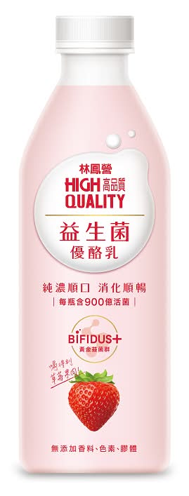 林鳳營益生菌優酪乳(草莓)880ml※實際到貨效期約4天以上 <880ml毫升 x 1 x 1BOTTLE瓶>