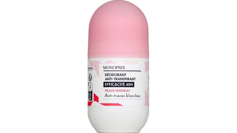 Monoprix - Déodorant anti transiprant 48h soin peaux sensibles
