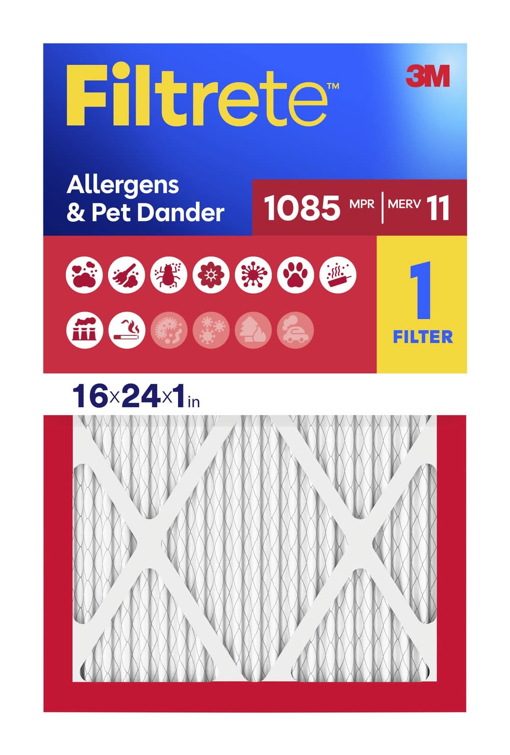 Filtrete 16 x 24 x 1 MERV 11 1085 MPR Allergen Defense Extra Electrostatic Pleated Air Filter