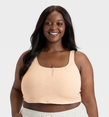 Women's Modal Blend Cropped Tank Top - Auden™ Oatmeal XXL
