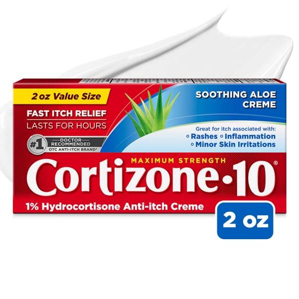 Cortizone 10 Maximum Strength Soothing Aloe Anti-Itch Cream, 2 oz.