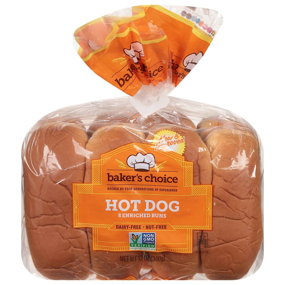 Baker's Choice Enriched Hot Dog Buns (12 oz)