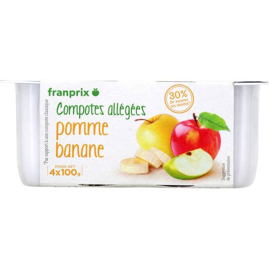 Compote allégée pomme banane Franprix 4x100g