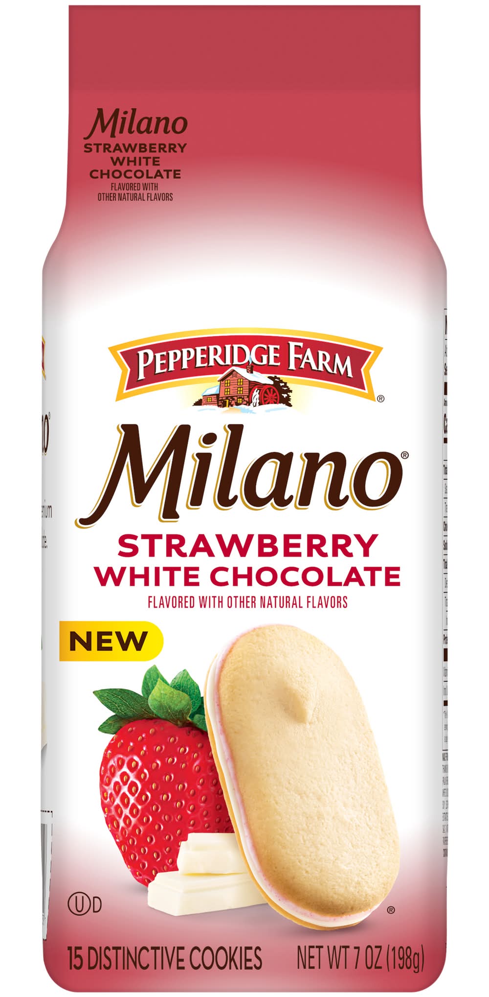 Milano Flavored Distinctive Cookies, Strawberry-White Chocolate (7 oz, 15 ct)