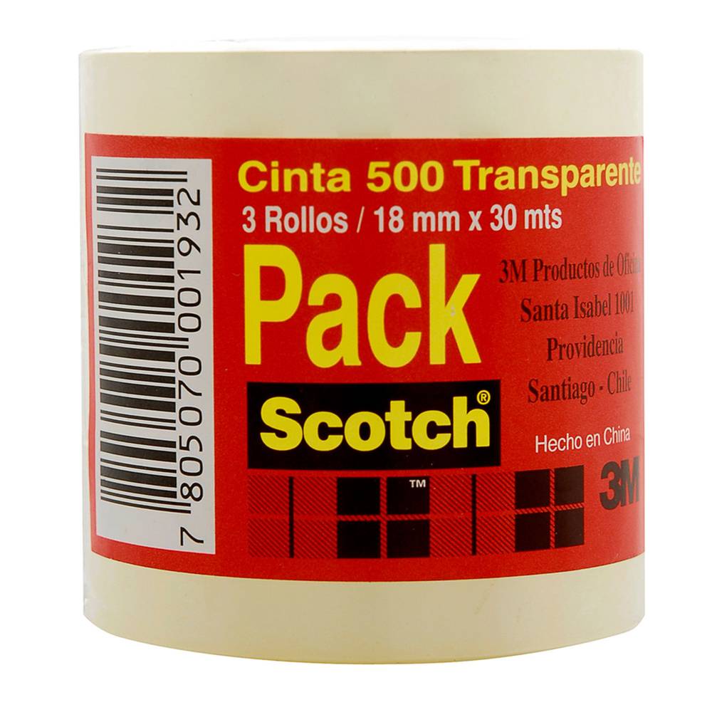 Scotch pack cinta adhesiva 500 (3 un)