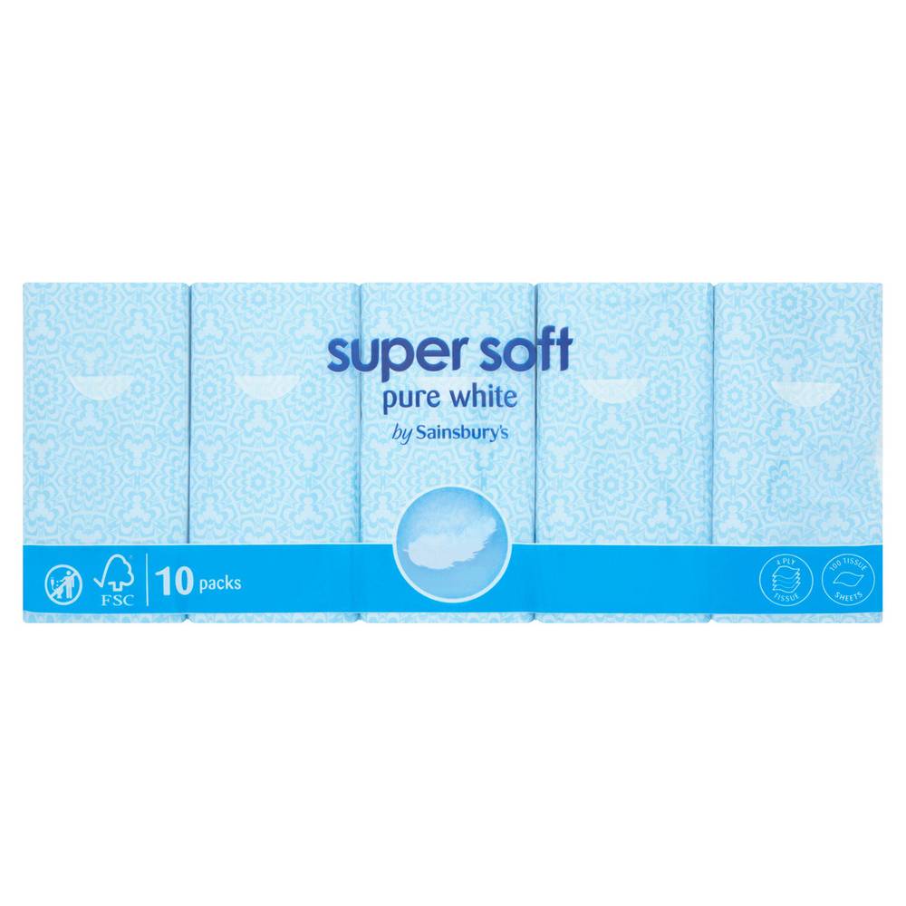 Sainsbury's Super Soft Pocket Tissues 10x10 Sheets