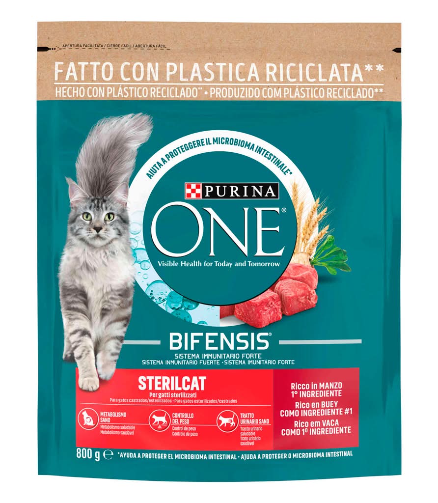 Purina One - Ração seca para gato esterilizado vaca, de 800g