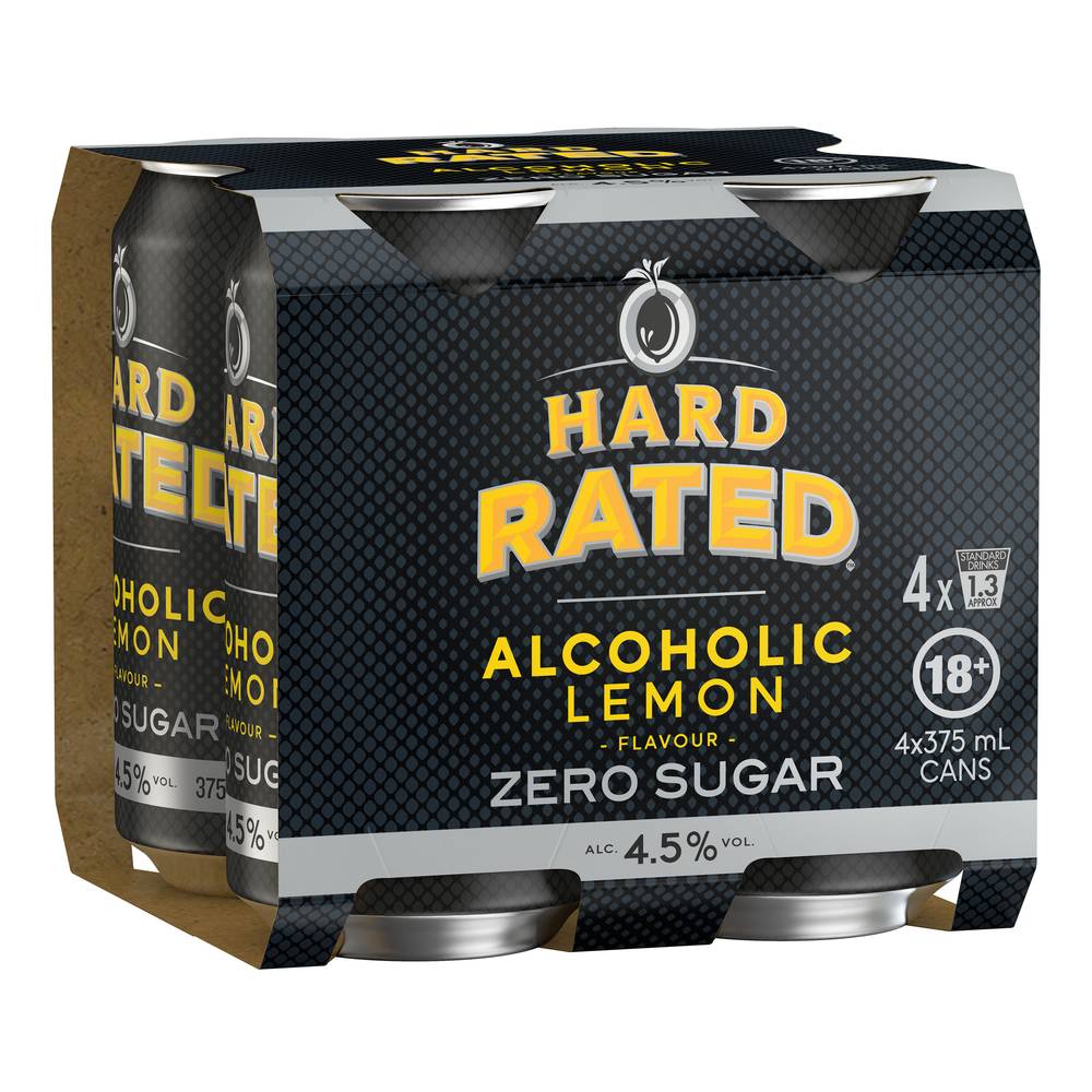 Hard Rated Zero Sugar Can 375mL X 4 pack