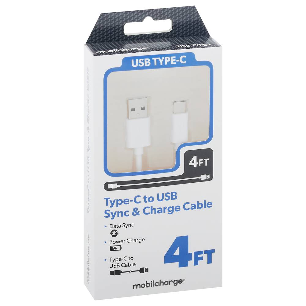 MobilCharge 4 Feet Type-C To Usb Sync & Charge Cable (1 cable)