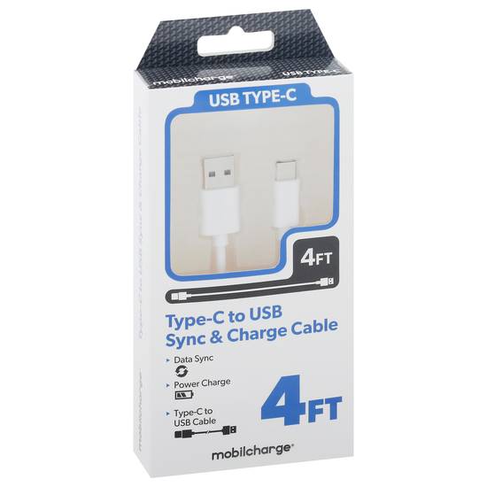 Mobilcharge 4 Feet Type-C To Usb Sync & Charge Cable (1 cable)
