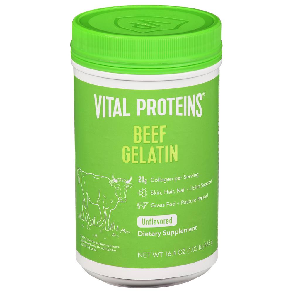 Vital Proteins Unflavored Beef Gelatin 20g Collagen (1.02 lbs)