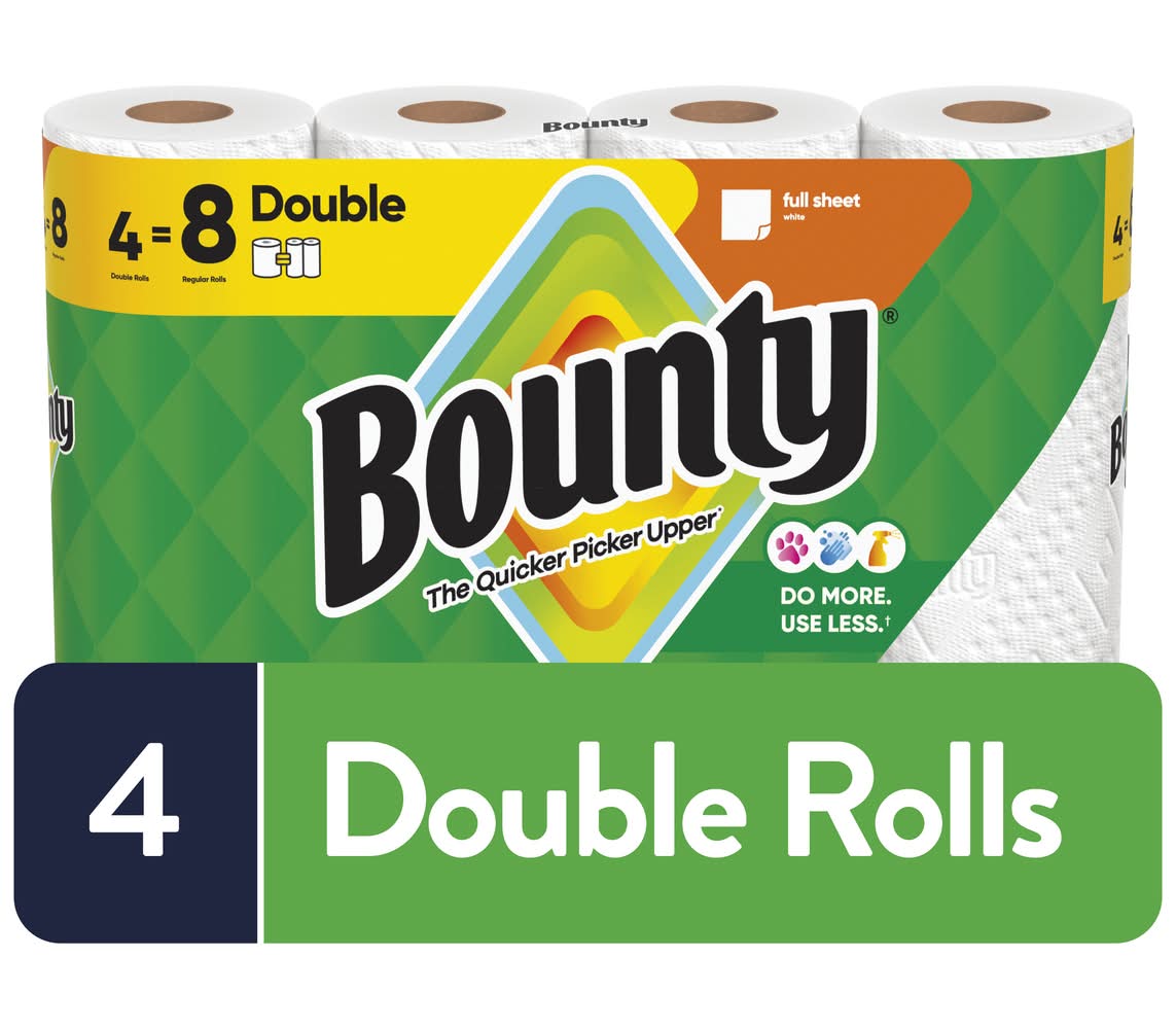 Bounty Full Sheet 2-ply Paper Towel Rolls, 11x10.2 in (4 ct)