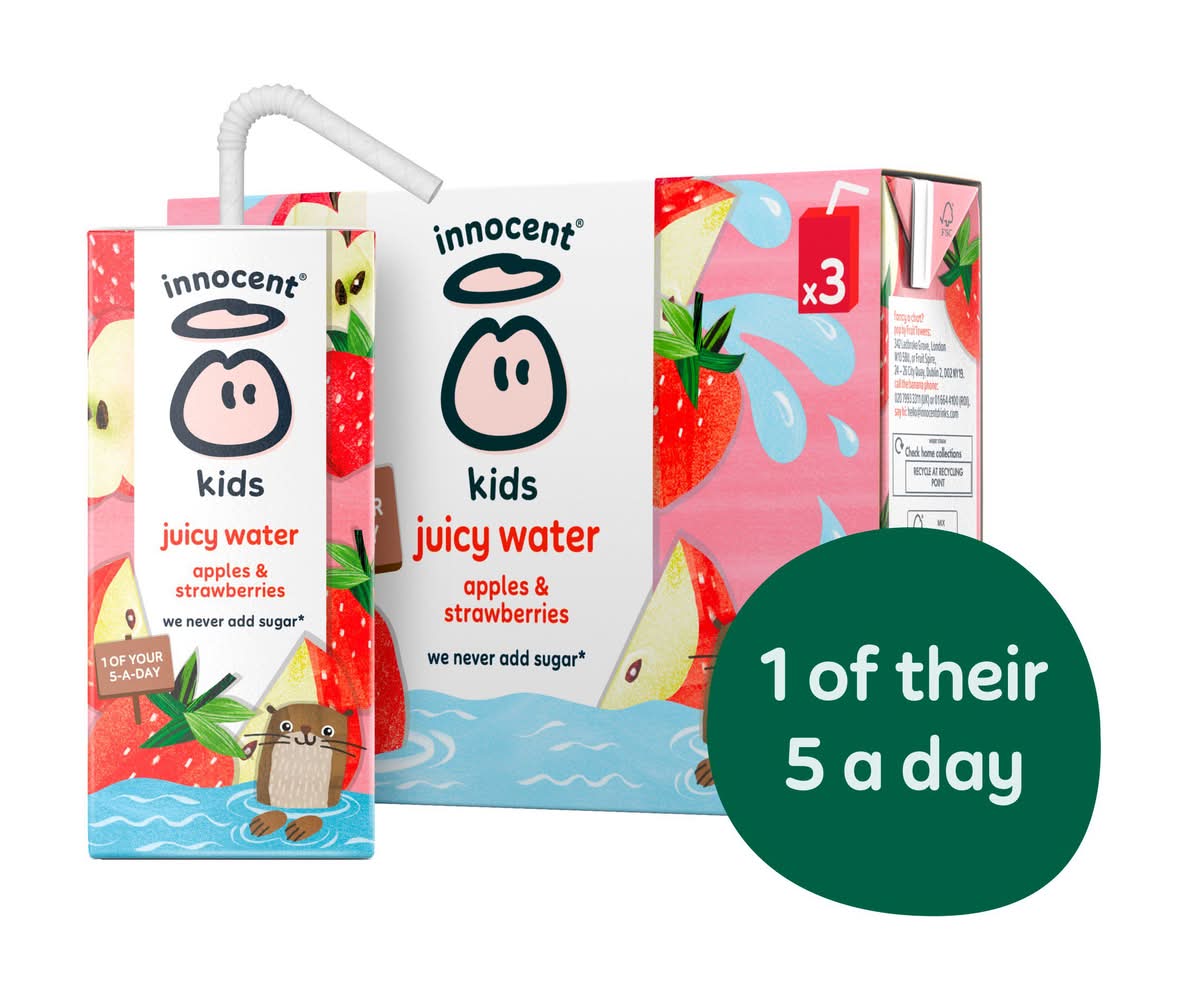 Innocent Kids Juicy Water Apples & Strawberries 3 x 200ml