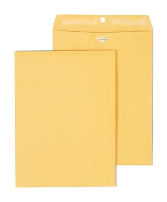 Staples Clasp & Moistenable Glue #10 Kraft Catalog Envelopes, 9L x 12H, Brown, 12/Pack (19004/594412)