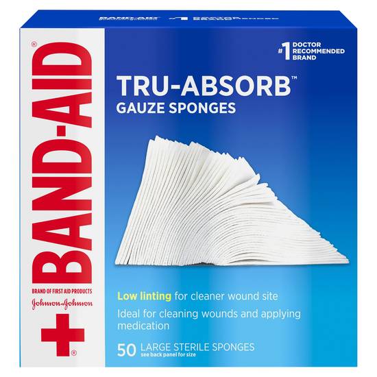 Band-Aid Johnson & Johnson First Aid Tru-Absorb Large Sterile Gauze Sponges (50 ct)