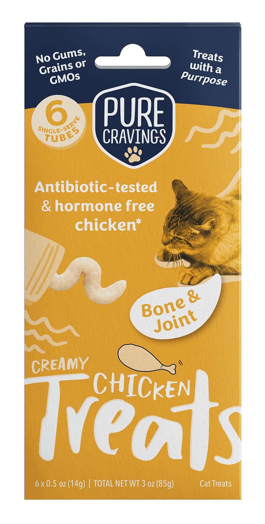 Pure Cravings Creamy Lickable Wet Cat Treat - Multipack, 6 ct, 3 oz (Flavor: Chicken)