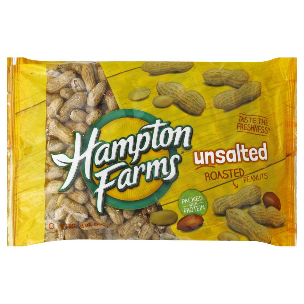 Hampton Farms Unstalted Roasted Peanuts (24 oz)