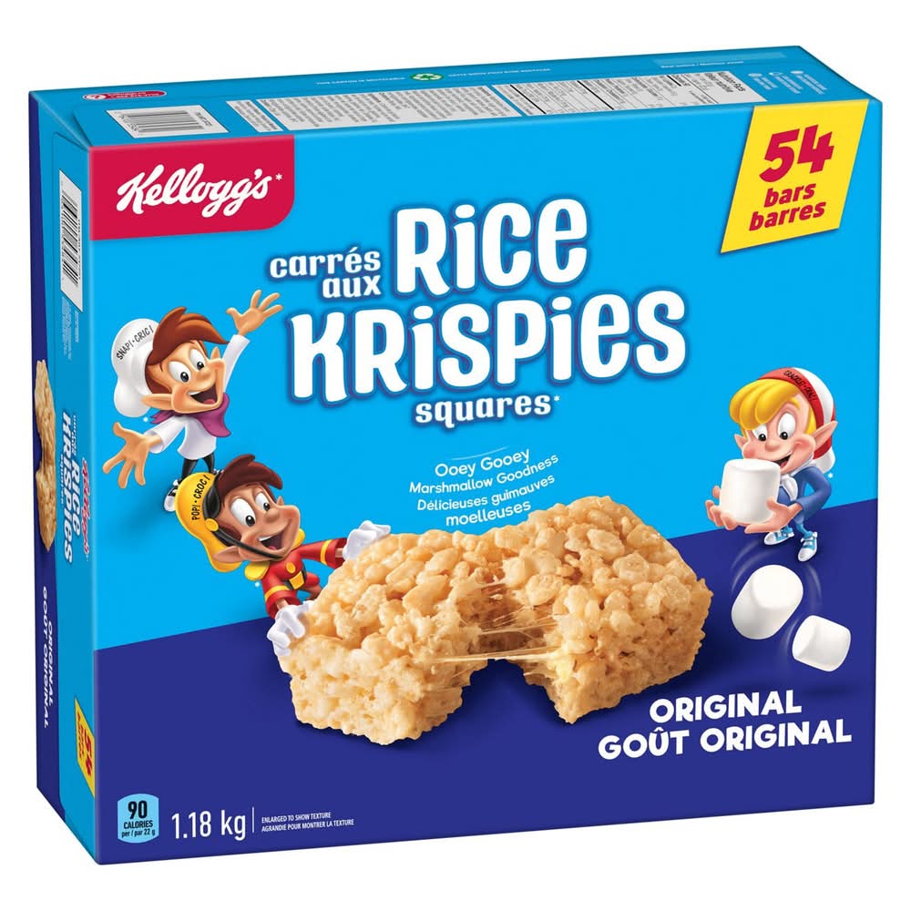 Kellogg’S - Carrés Au Rice Krispies, 54 × 22 G / Kellogg'S Rice Krispies Squares Bars, 54 × 22 G