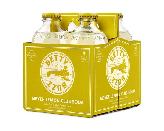 Betty Buzz Meyer Lemon Club Soda (4 ct, 9 fl oz)